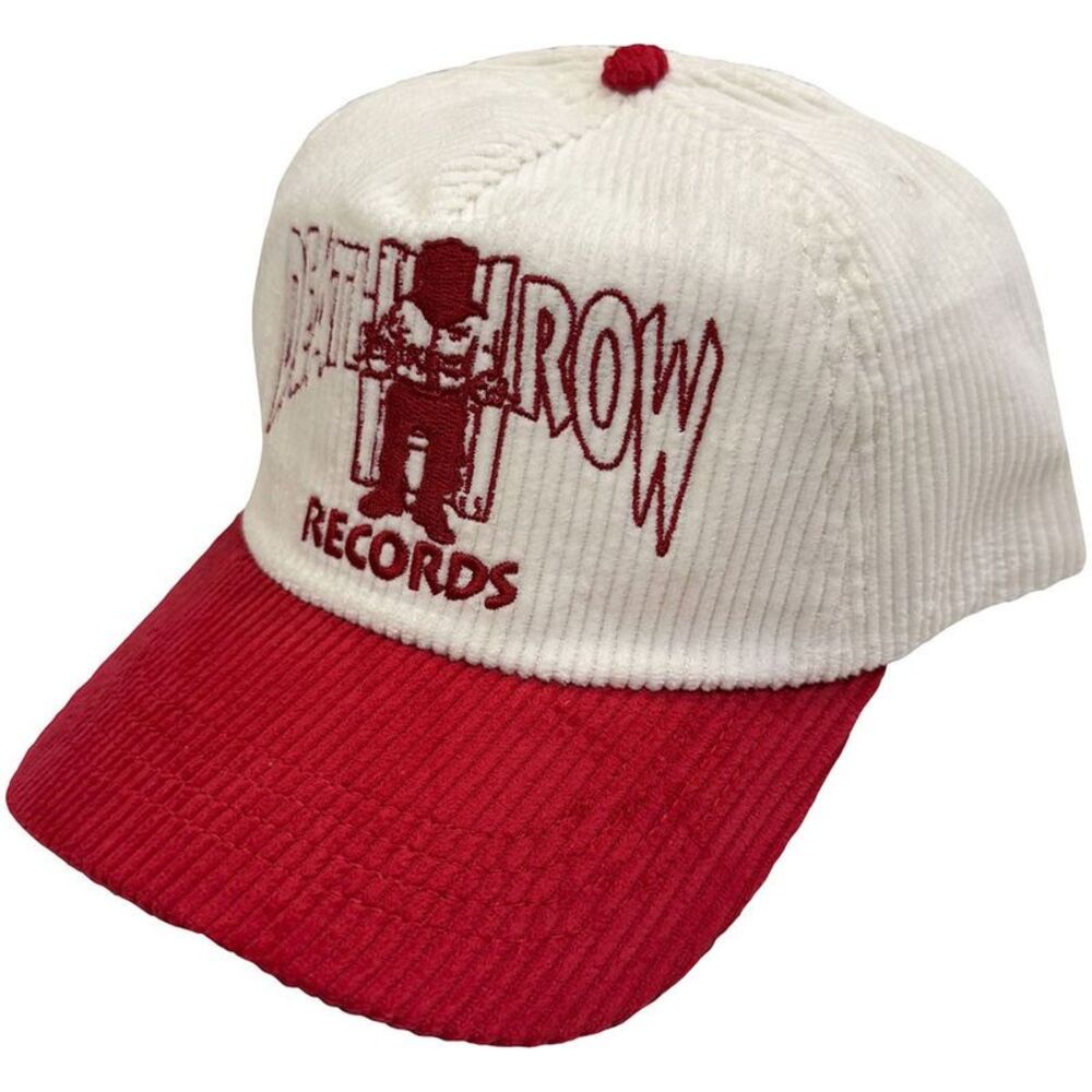 Death Row Records Unisex Adult Logo Corduroy Baseball Cap / Red/White
